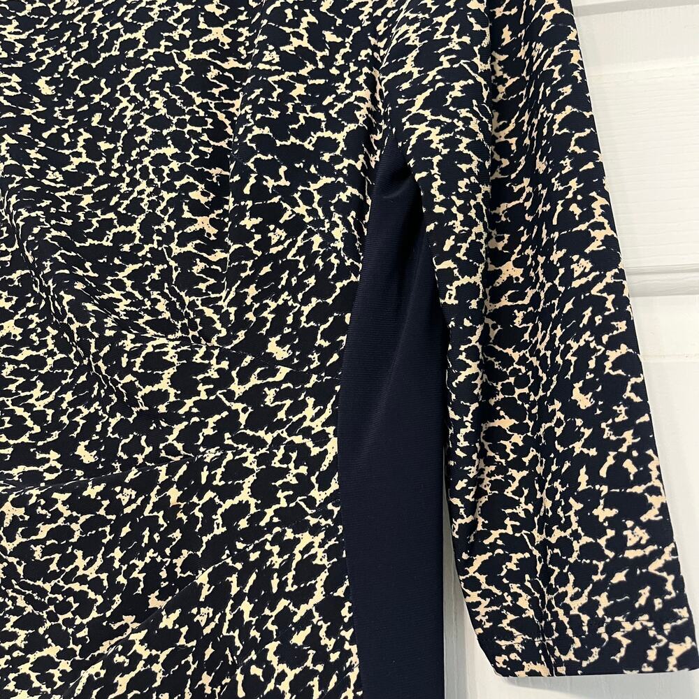 Ralph Lauren Sheath Dress Navy Tan Sz 10 Petite Business Casual Workwear Office - Picture 7 of 10